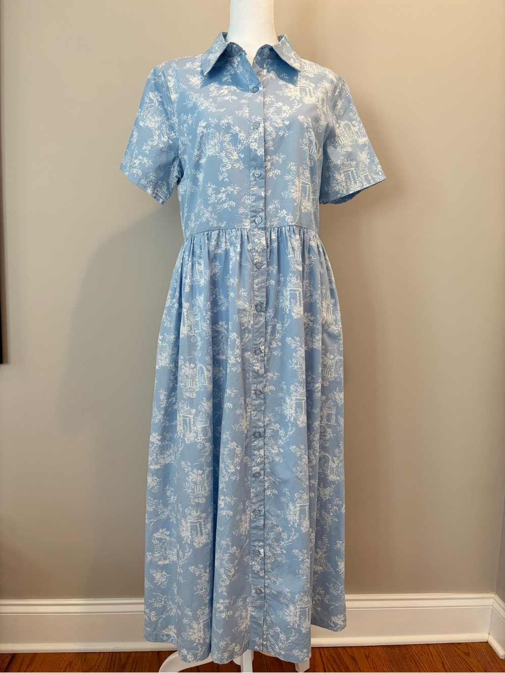 Storia Dress Womens Large *FITS LIKE MEDIUM* (See Measurements) Blue/White